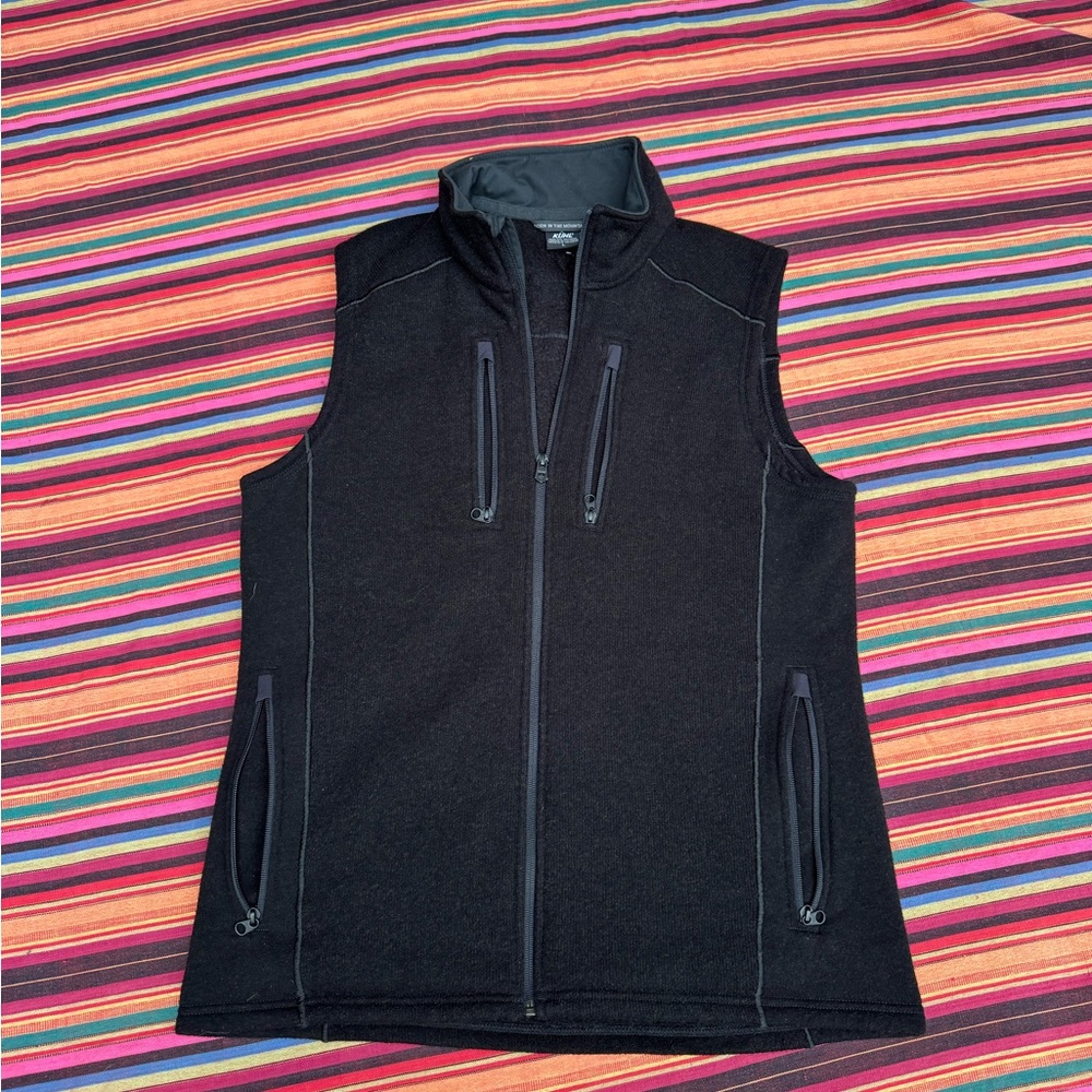 KÜHL Performance Fleece Vest Black Zip Up Outdoor Hiking Men L